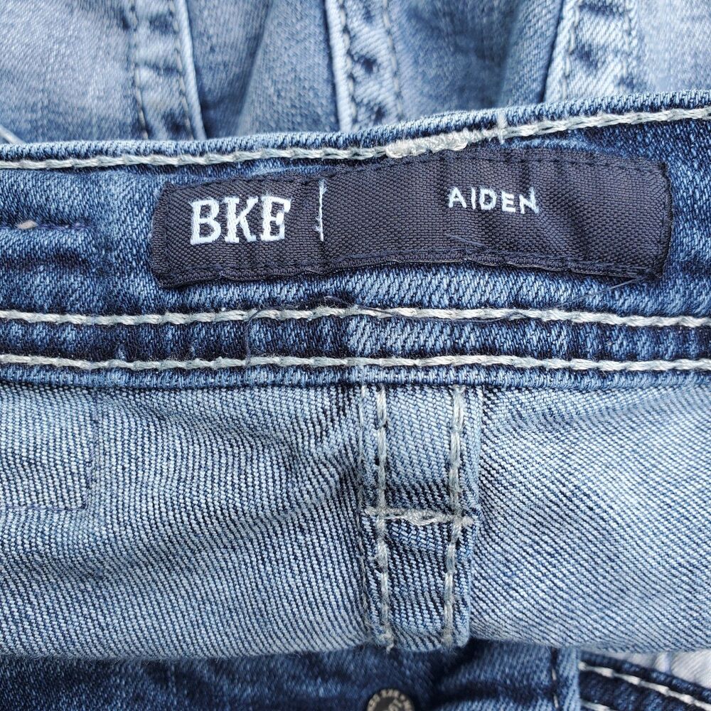 BKE Buckle Jeans Mens 27x32 Blue Aiden Denim Pants Faded Washed Out Stretch - Picture 4 of 11